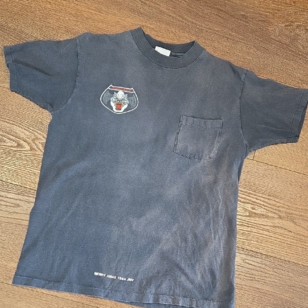 VINTAGE 1984 HANES BEEFY T AIRWOLF GRAPHIC SINGLE STITCH TSHIRT.   #7285